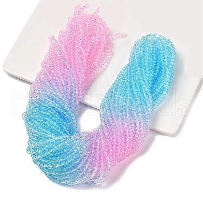Transparent Painted Glass Beads Strands X1-DGLA-A034-T4mm-A22-1