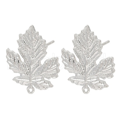 Brass Stud Earring Findings KK-Z099-04P-02-1