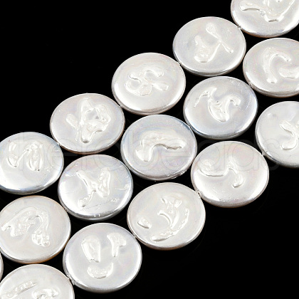 Plating Natural Freshwater Shell Beads Strands SHEL-N026-225A-1