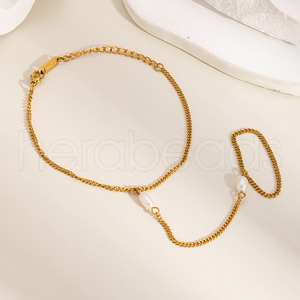 Stainless Steel Curb Chain Finger Ring Bracelets for Women XO2335-3-1