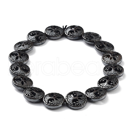 Non-Magnetic Synthetic Hematite Beaded Stretch Bracelets BJEW-H589-01E-1