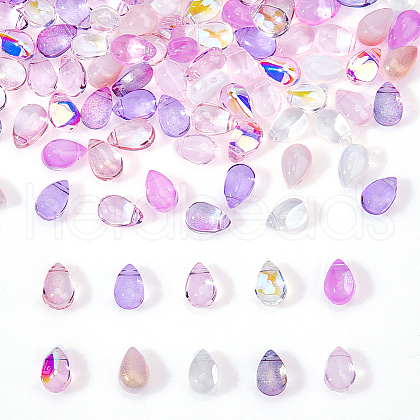 AHADERMAKER 100Pcs 10 Colors Handmade Lampwork Beads LAMP-GA0001-10-1