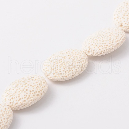 Dyed Oval Synthetic Lava Rock Beads Strands G-N0111-11-1