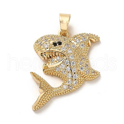 Brass Micro Pave Cubic Zirconia Pendants KK-K355-23G-1