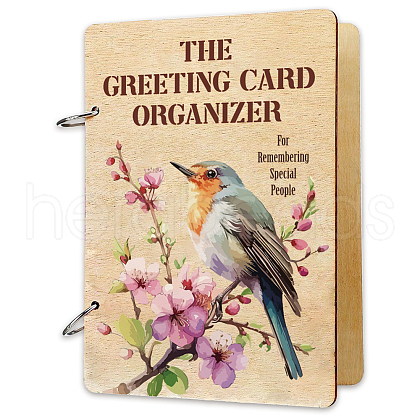 SUPERDANT 1 Set Wooden 2-Ring Loose Leaf Binder Postcard Phote Album Cover DIY-SD0001-02A-1