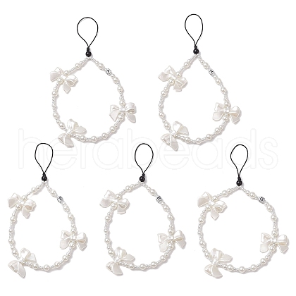 Acrylic & ABS Plastic Imitation Pearl Mobile Straps HJEW-JM03077-1