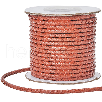 SUNNYCLUE 1 Roll 10M Round Braided Cowhide Cords WL-SC0001-03B-1