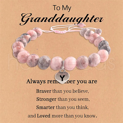 Natural Pink Zebra Jasper Round Beaded Stretch Bead Bracelets WGC8311-25-1
