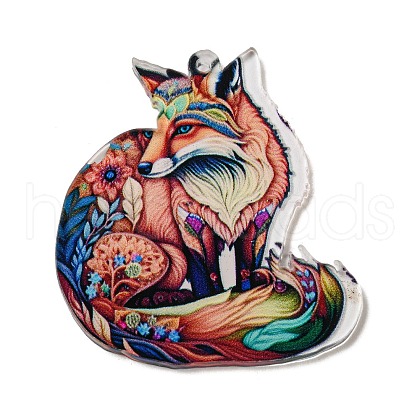 Cartoon Animal Printed Acrylic Pendants Decorations OACR-R264-01E-1