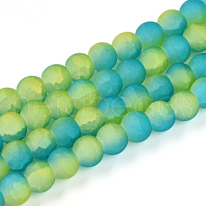 Crackle Glass Beads Strands GLAA-N009-8mm-10-1