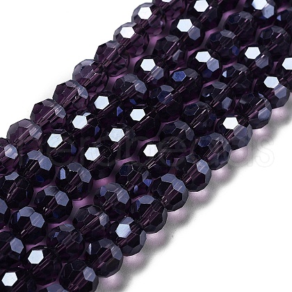 Electroplate Transparent Glass Beads Strands EGLA-A035-T8mm-A15-1