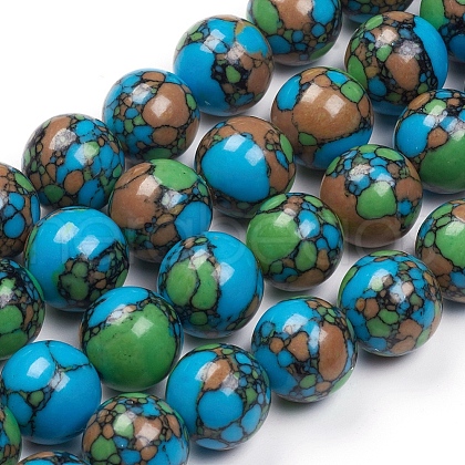 Olycraft 3 Strands Synthetic Turquoise Beads Strands G-OC0002-63-1