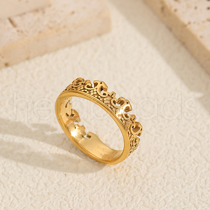 Geometric Stainless Steel Finger Rings CA9028-1-1