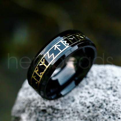 Stainless Steel  Words Finger Rings FIND-PW0020-12B-EB-1
