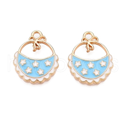 Rack Plating Alloy Enamel Pendants ENAM-N056-385KCG-02-1