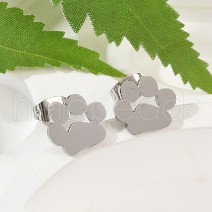 Tarnish Resistant 304 Stainless Steel Stud Earrings EJEW-E254-01P-1