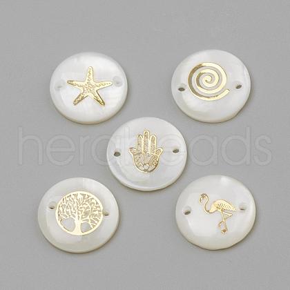 Freshwater Shell Links connectors SHEL-Q009-G-1