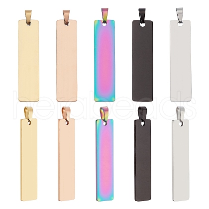 Unicraftale 10Pcs 5 Colors PVD Vacuum Plating 304 Stainless Steel Pendants STAS-UN0018-33-1