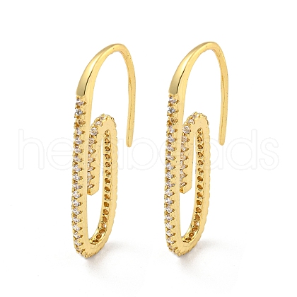 Rack Plating Brass Micro Pave Clear Cubic Zirconia Dangle Earring EJEW-C102-04G-01-1