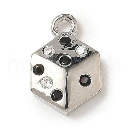 Brass Micro Pave Cubic Zirconia Charms KK-I276-39P-1