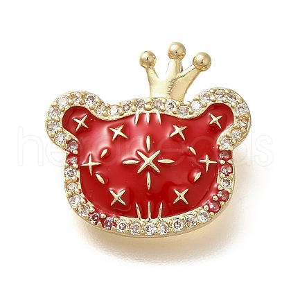 Brass Micro Pave Cubic Zirconia Pendents KK-R212-20G-01-1