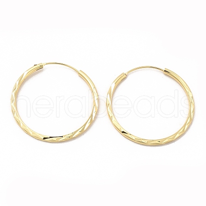Rack Plating Brass Textured Hoop Earrings for Women EJEW-G341-05G-1