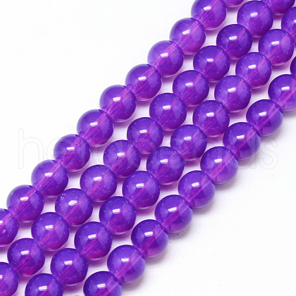 Baking Painted Glass Beads Strands X-DGLA-Q023-6mm-DB32-1