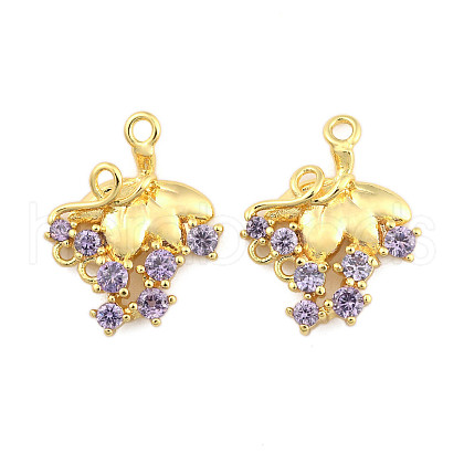 Brass Pave Purple Cubic Zirconia Chandelier Component Links KK-H071-01G-1