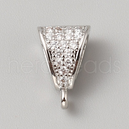 Brass Micro Pave Cubic Zirconia Tube Bails PHAR-WH0148-148P-1