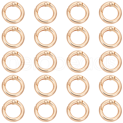Beebeecraft 20Pcs Alloy Spring Gate Rings FIND-BBC0002-21G-1