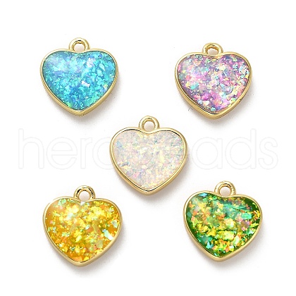 Brass Pendants with Synthetic Opal KK-A239-04G-1
