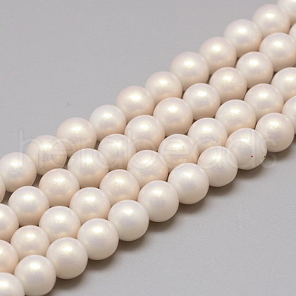 Glass Pearl Beads Strands X-DGLA-S115-8mm-K42-1