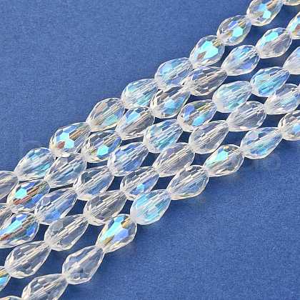 Electroplate Glass Bead Strands EGLA-E010-8x12mm-AB01-1