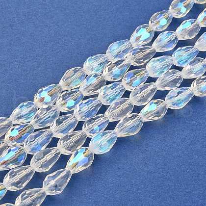 Electroplate Glass Bead Strands EGLA-E010-8x12mm-AB01-1