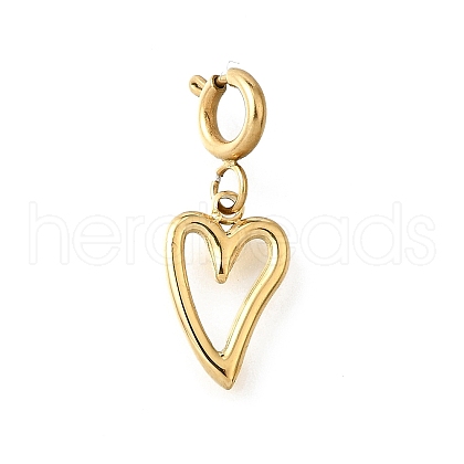 Heart 304 Stainless Steel Pendant Decorations STAS-H202-12G-01-1