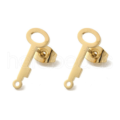 Ion Plating(IP) 304 Stainless Steel Stud Earring Findings STAS-I206-77G-1