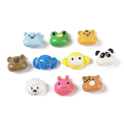 Cartoon Animal Heads Opaque Resin Decoden Cabochons RESI-H161-02-1