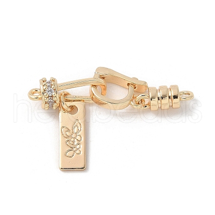 Brass Micro Pave Cubic Zirconia Fold Over Clasps KK-U052-39G-1