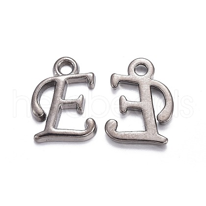 Gunmetal Plated Alloy Letter Pendants PALLOY-P097-03-E-1