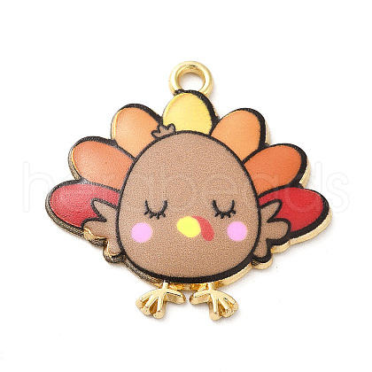 Cute Printed Alloy Pendants ENAM-L040-002A-01-1