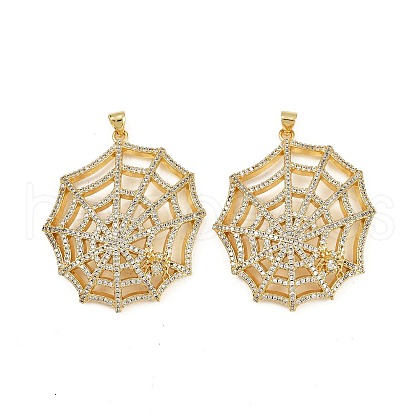 Brass Micro Pave Cubic Zirconia Pendants KK-S526-41G-1