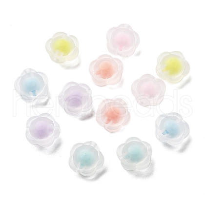 Frosted Transparent Acrylic Beads OACR-A032-16-1