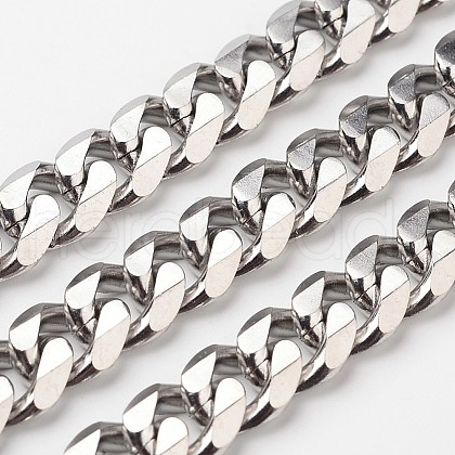 Tarnish Resistant 304 Stainless Steel Cuban Link Chains CHS-L015-13-1