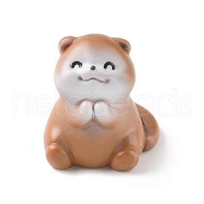 Resin Otter Applausing Figurines Ornament DJEW-E015-02B-1
