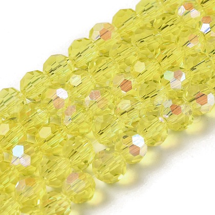 Electroplate Transparent Glass Beads Strands EGLA-A035-T6mm-L03-1