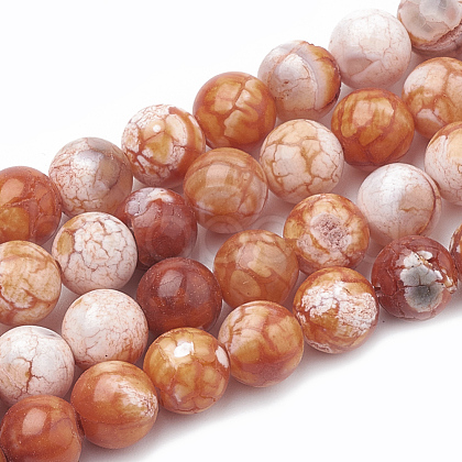 Dyed Natural Crackle Agate Beads Strands X-G-T100-03F-1