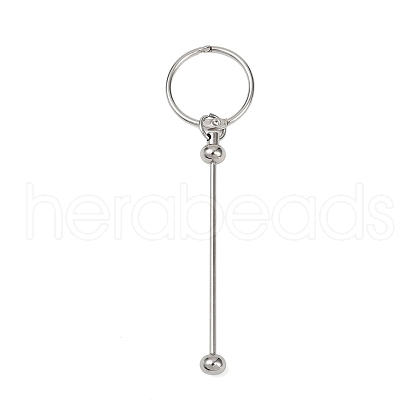 Iron Bar Beadable Keychain Clasps AJEW-R004-02P-1