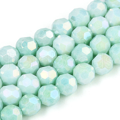 Electroplate Glass Beads Strands EGLA-T021-6mm-15-11-1