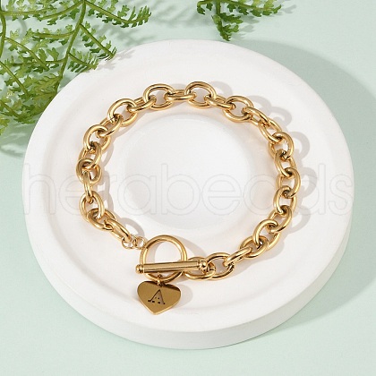 Golden 304 Stainless Steel Charm Bracelets NJEW-K284-01G-A-1