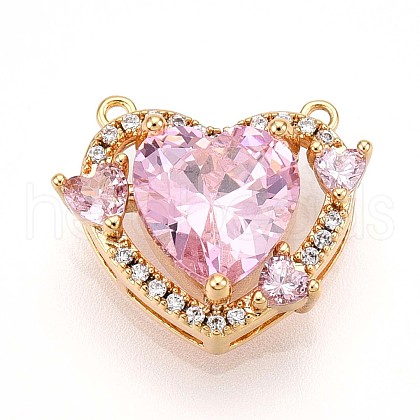 Brass Micro Pave Cubic Zirconia Charms KK-N261-05G-1